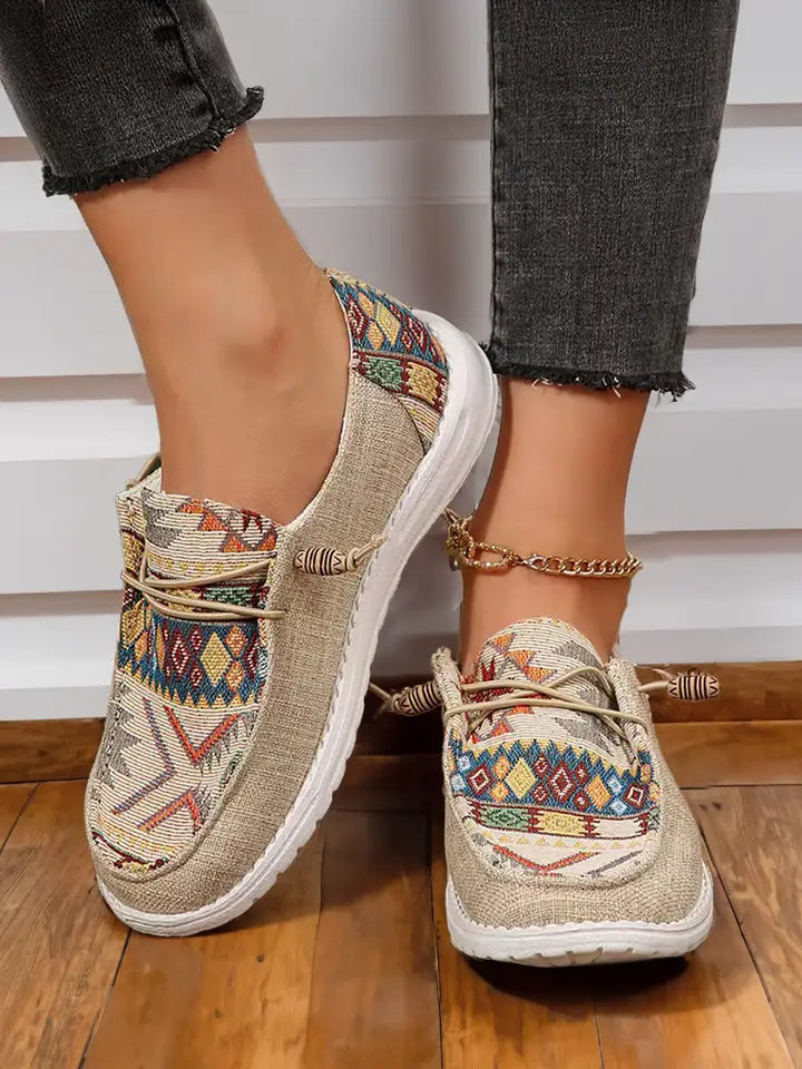 Desert Geometric Slip-On Shoes