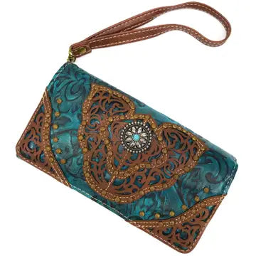 Western Floral Crossbody Wallet
