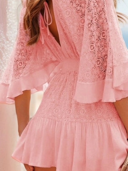 Western Romance Lace Mini Dress