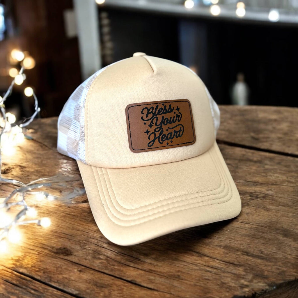 Bless Your Heart Checkered Trucker Hat