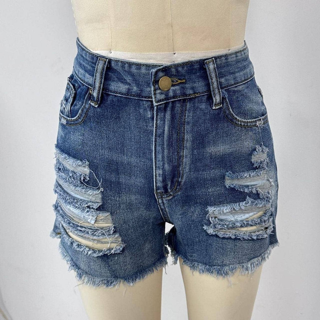 Summer Ripped Frayed Denim Shorts