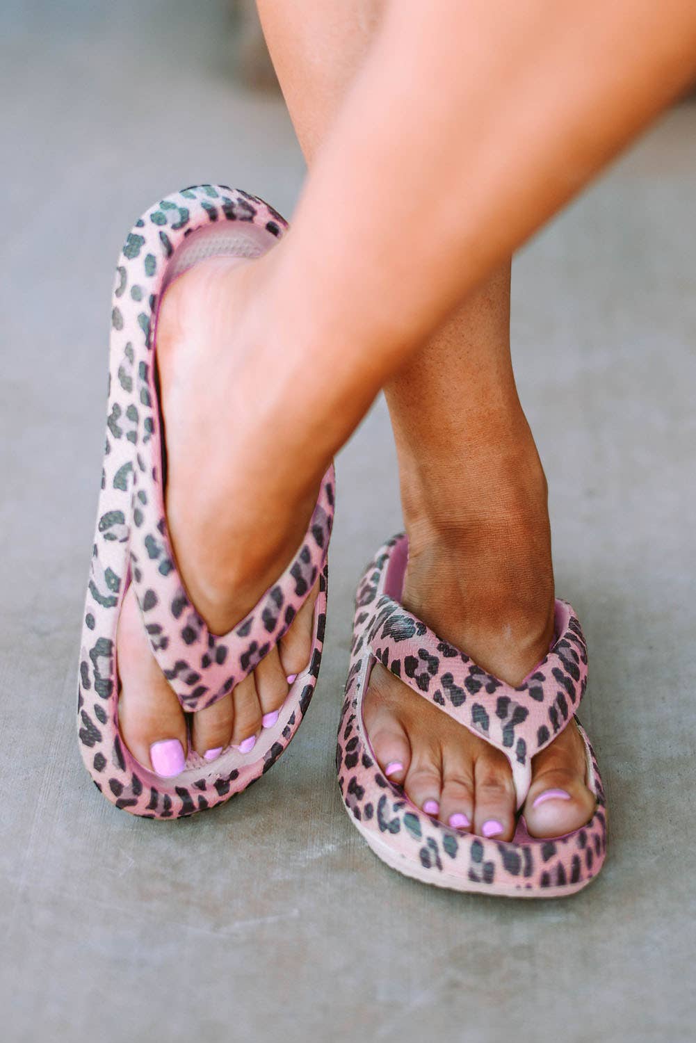 Leopard Platform Flip Flops