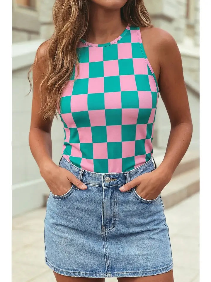 Checkered Slim Tank