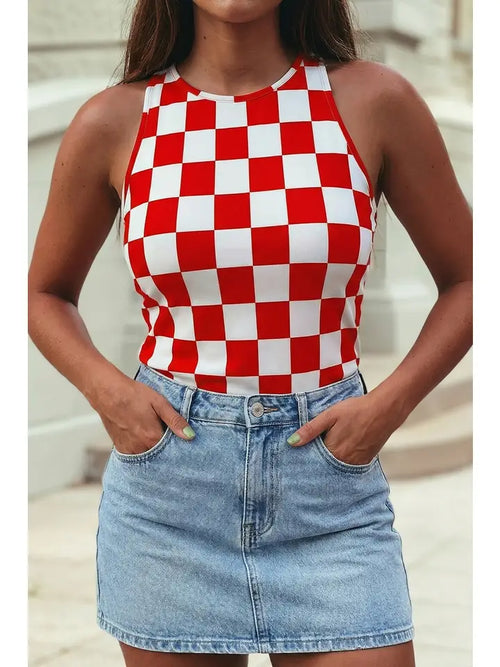 Checkered Slim Tank