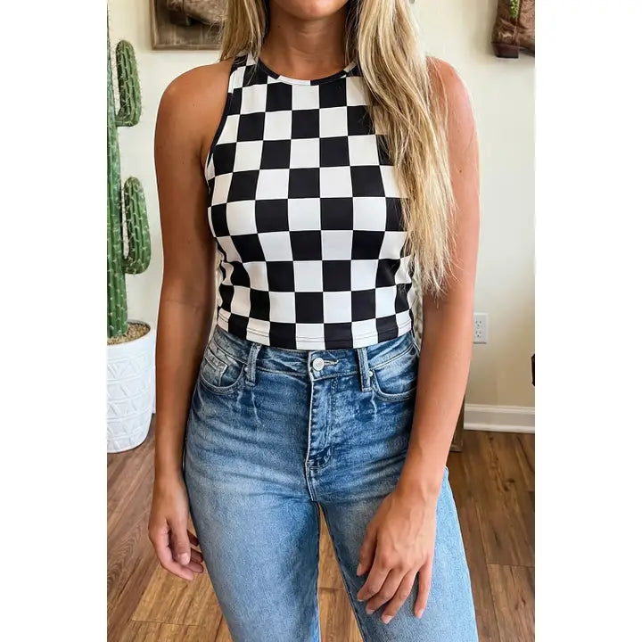 Checkered Slim Tank