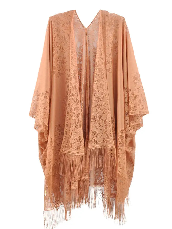 Desert Dusk Lace Fringe Kimono