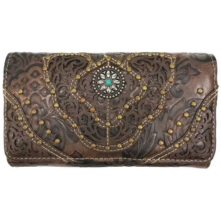 Western Floral Crossbody Wallet
