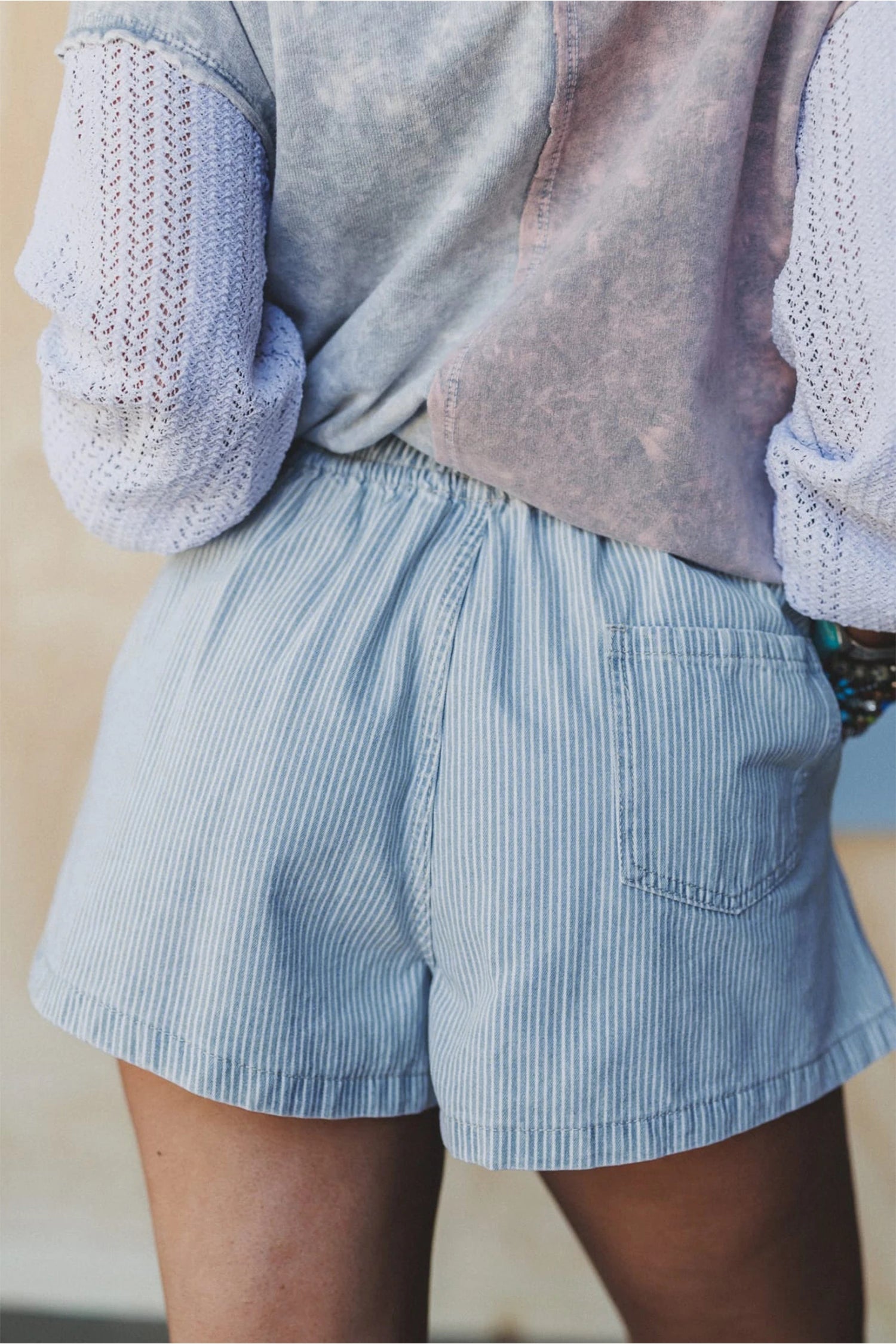 Sky Stripe Drawstring Shorts