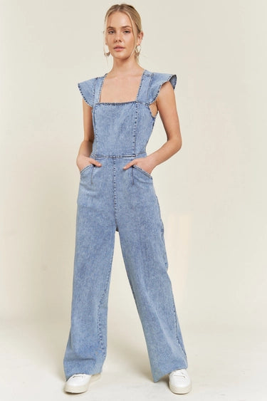 Denim Dreams Ruffled Jumpsuit