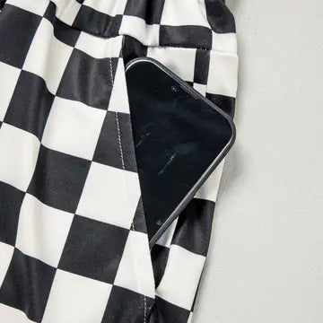 Checkered High-Waist Shorts