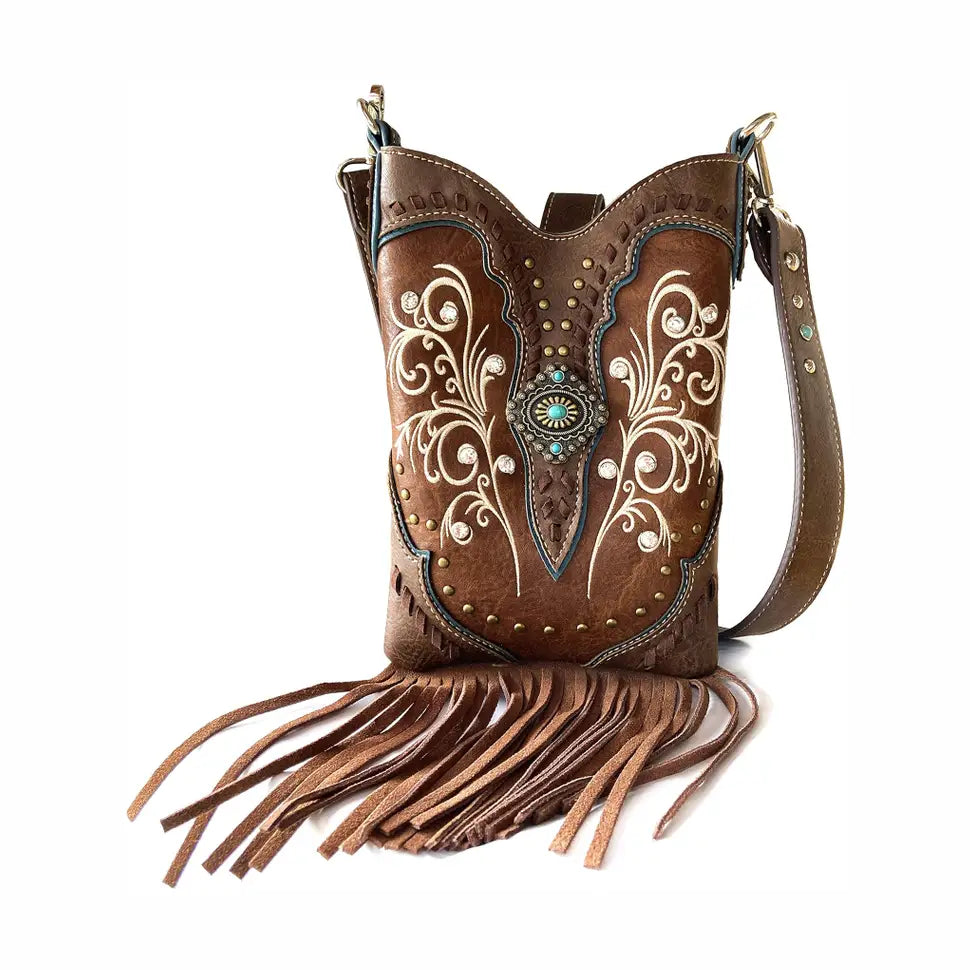 Fringe Western Crossbody Messenger Pouch