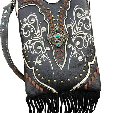 Fringe Western Crossbody Messenger Pouch