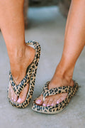 Leopard Platform Flip Flops