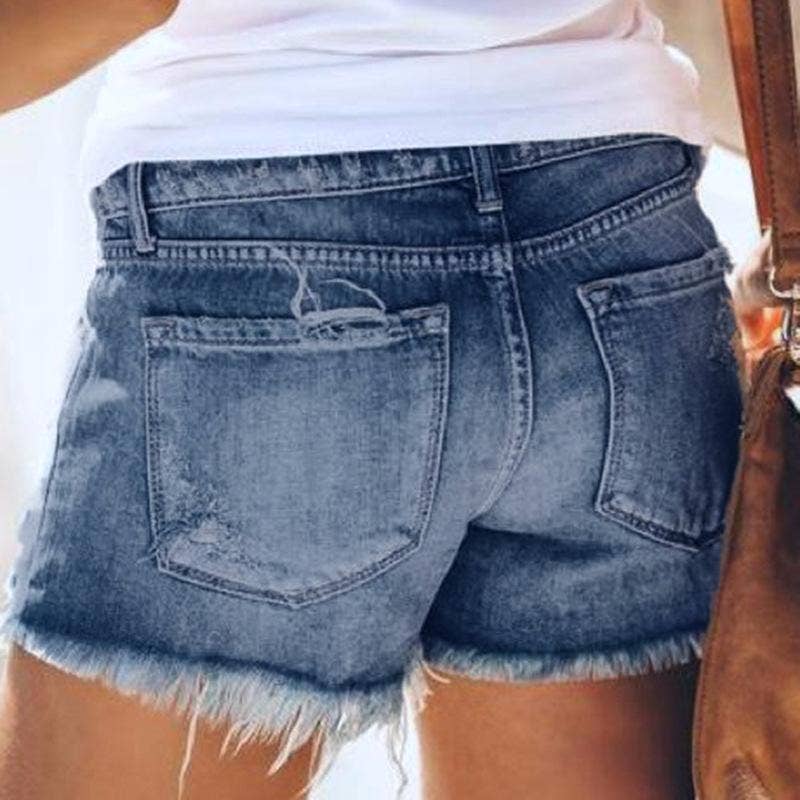 Summer Ripped Frayed Denim Shorts