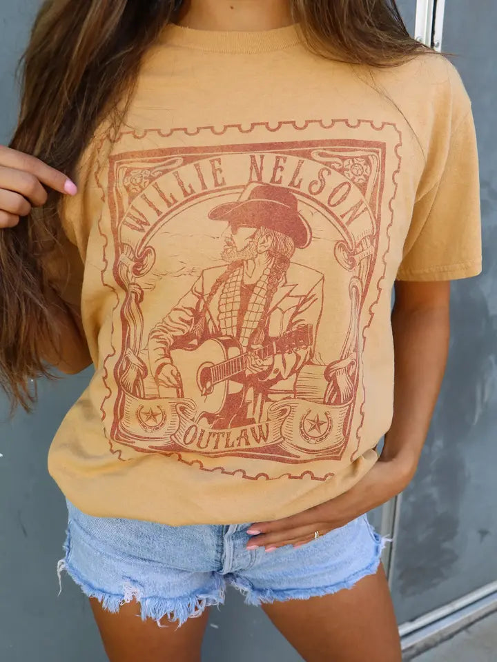 Willie Nelson Outlaw Vintage Graphic Tee