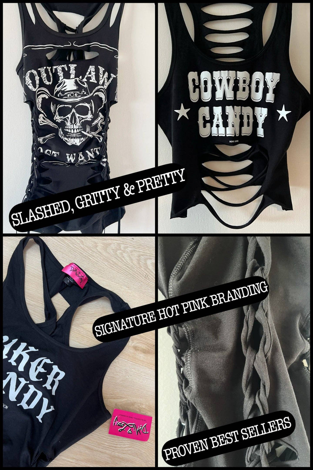 Blood Rose Festival Cowgirl Slashed Tank Top