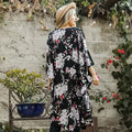 Floral Butterfly Sleeve Kimono