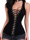 Wild For The Night Lace-Up Corset Tank