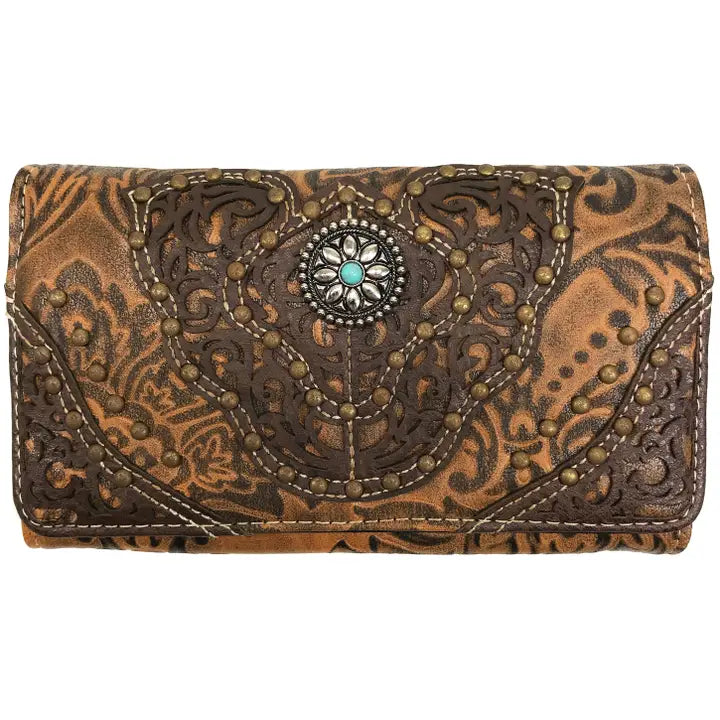 Western Floral Crossbody Wallet