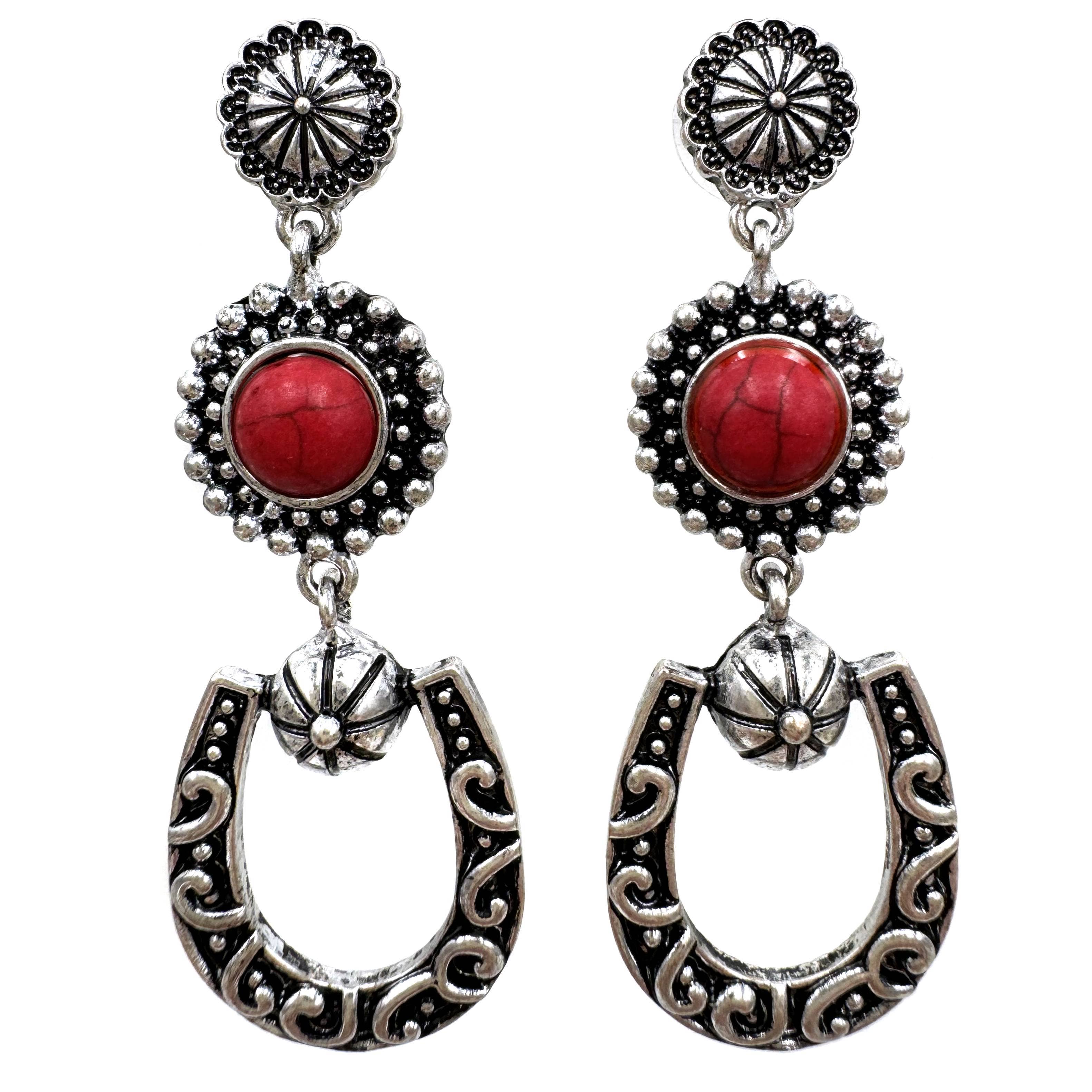 Western Horseshoe Dangle Earrings