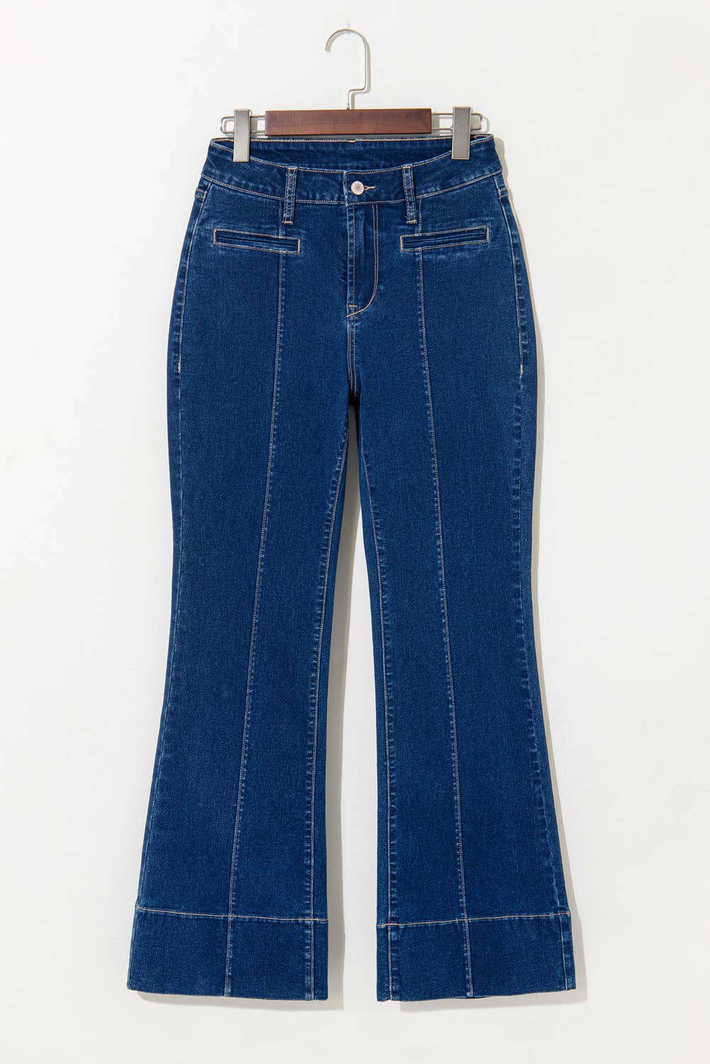 Western Center Seam Deep Wash Straight Jeans