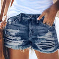 Summer Ripped Frayed Denim Shorts
