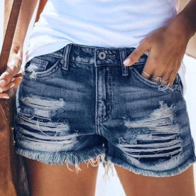 Summer Ripped Frayed Denim Shorts