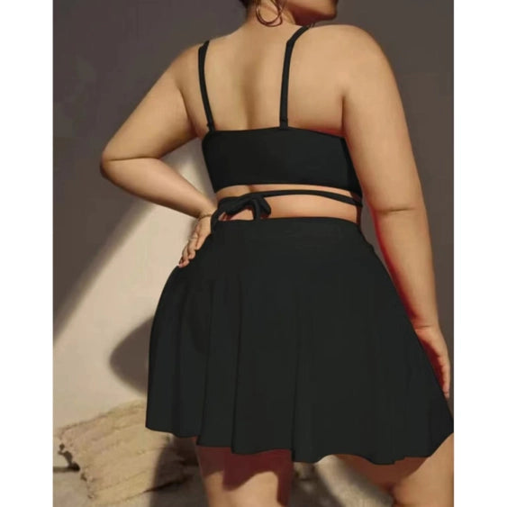 Plus Size Curve Wrap Skirt Swim Set