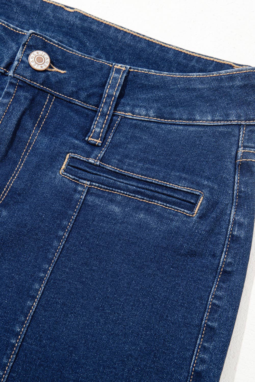 Western Center Seam Deep Wash Straight Jeans
