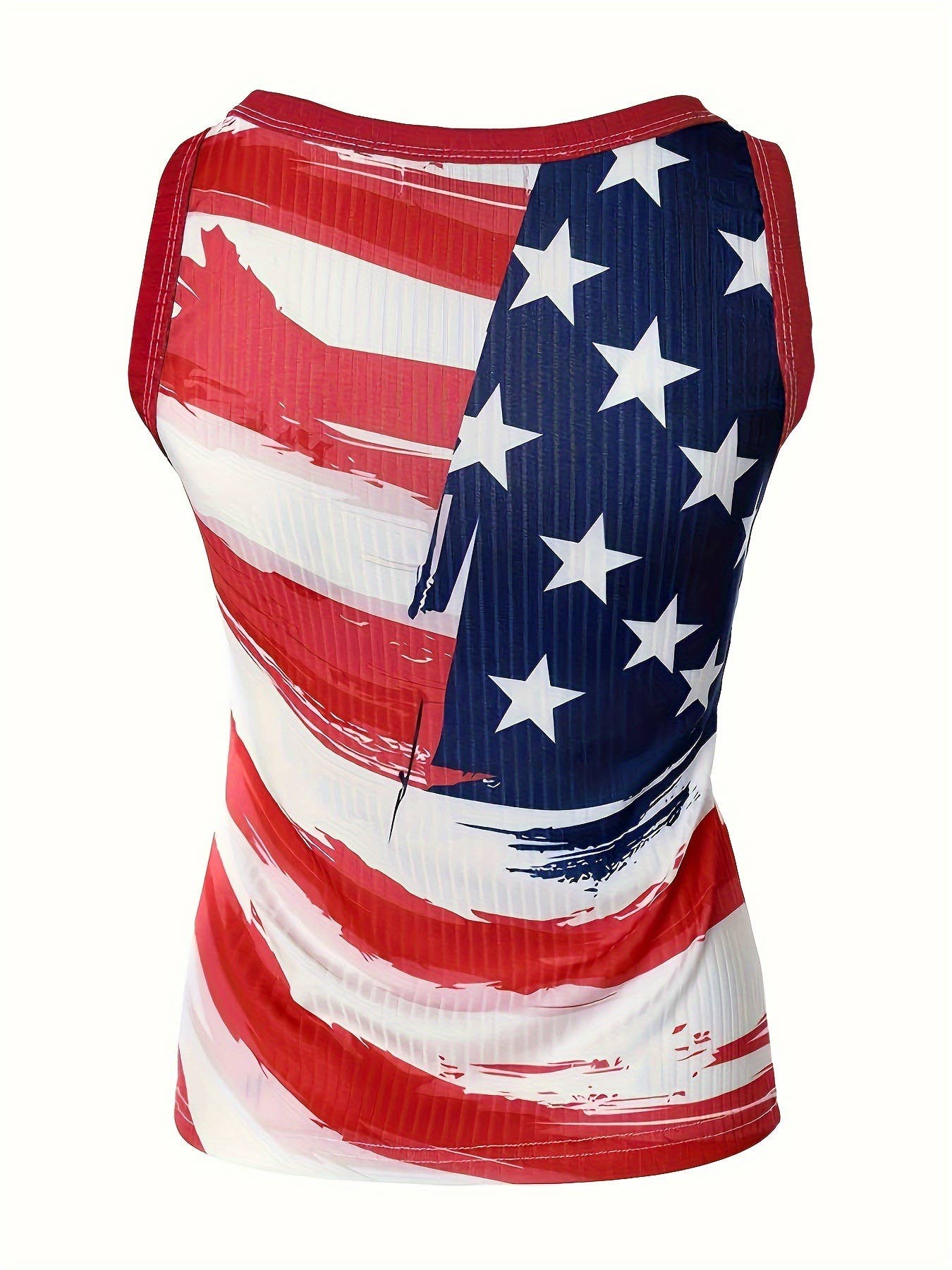 Independence Day American Flag Print Tank Top