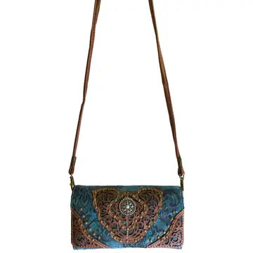 Western Floral Crossbody Wallet