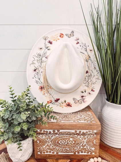 Wildflower Crown Vegan Suede Hat